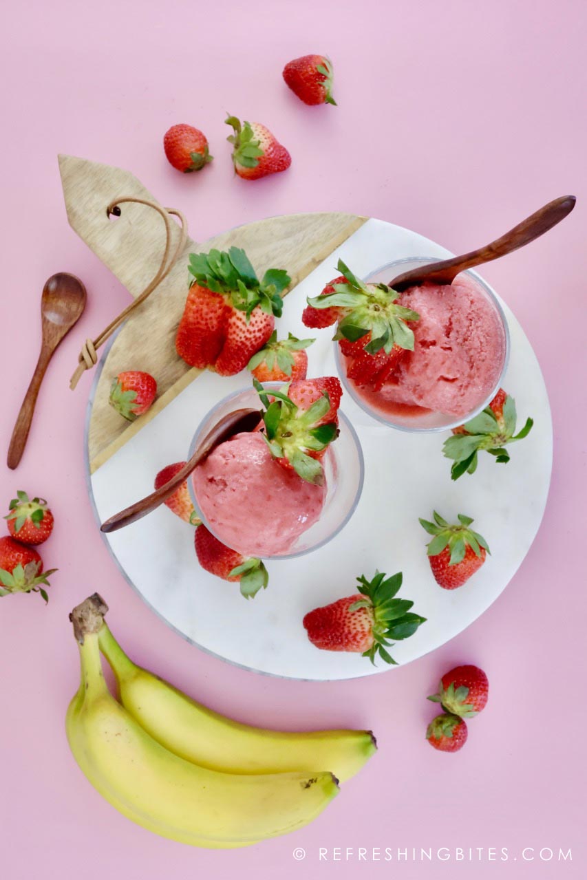 strawberry banana sorbet