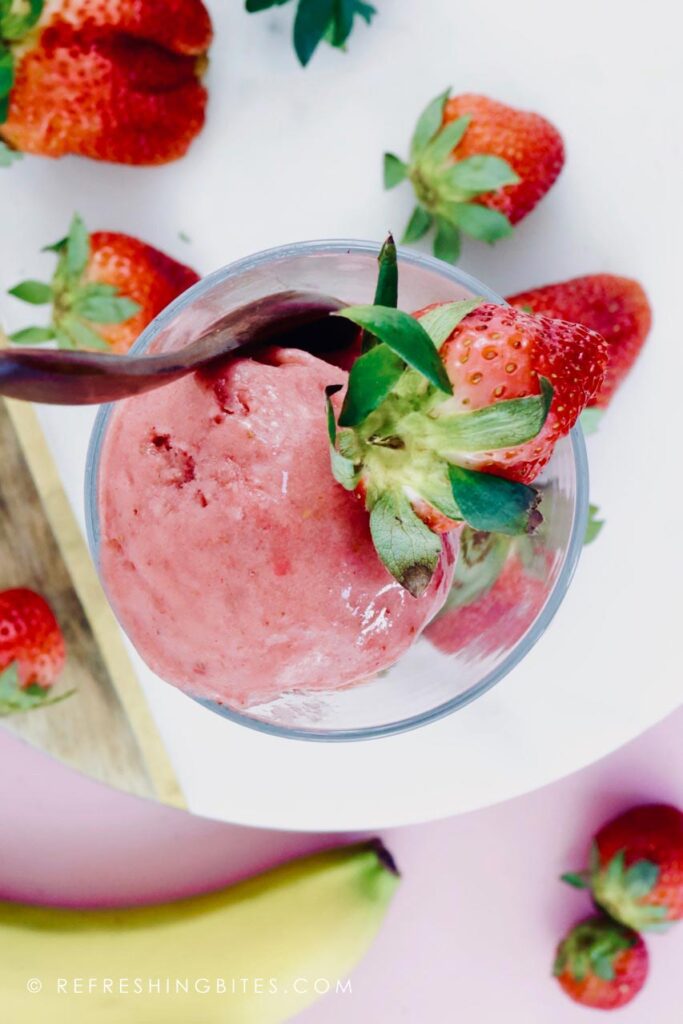 strawberry banana sorbet