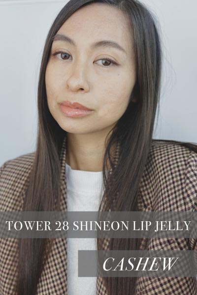 tower 28 shineon milky lip jelly cashew