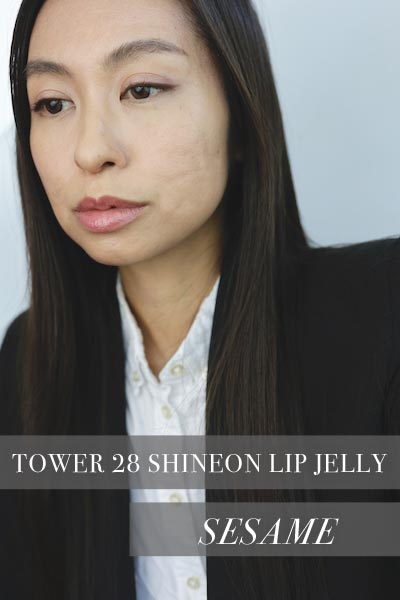 tower 28 shineon milky lip jelly sesame